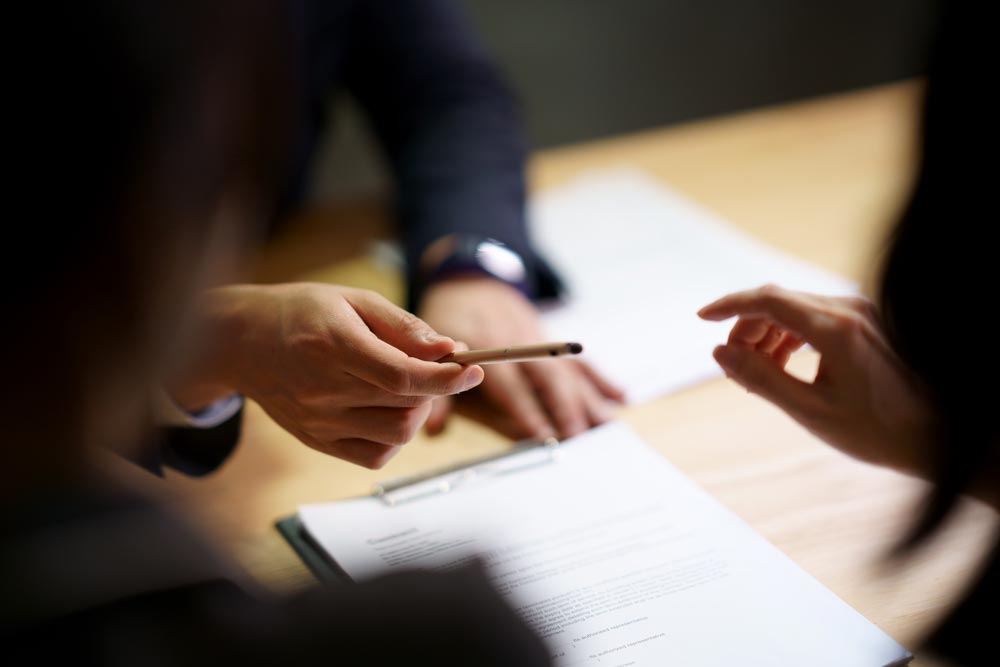 Signing an agreement